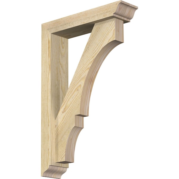 Ekena Millwork Balboa Traditional Rough Sawn Bracket w/ Offset Brace, Douglas Fir, 4"W x 16"D x 24"H BKT0402X16X24BOA01RDF - main